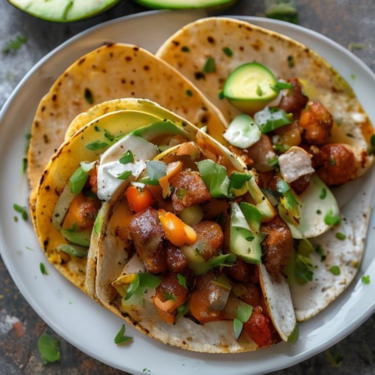 TACOS POULET GRILLÉ, AVOCAT & SALSA FRAÎCHE